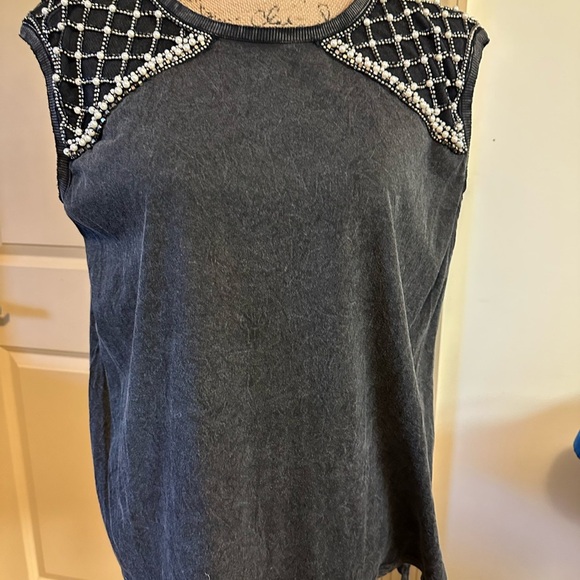 Free People // Pearl Embellished Muscle Tank - Picture 2 of 9